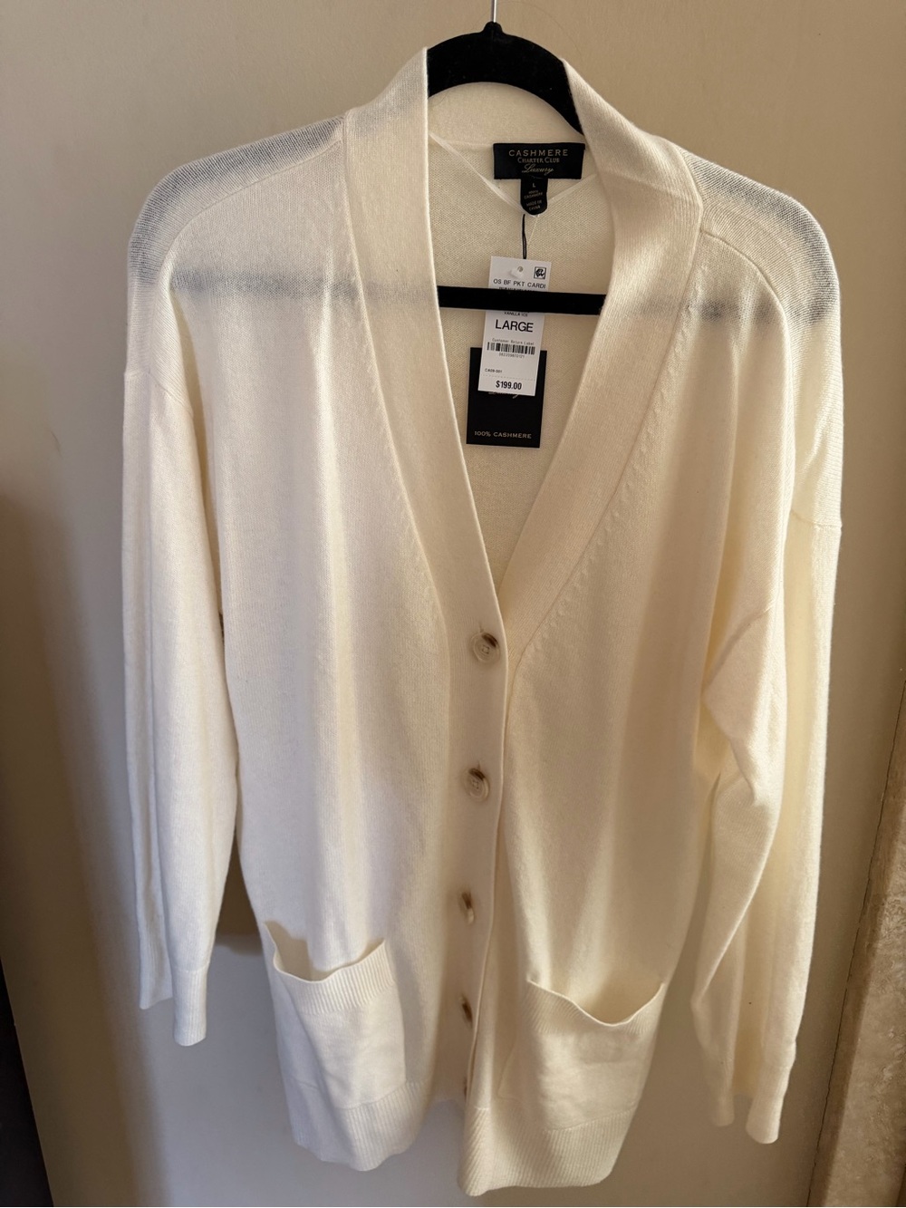Equipment Cream Cashmere V-Neck Cardigan
